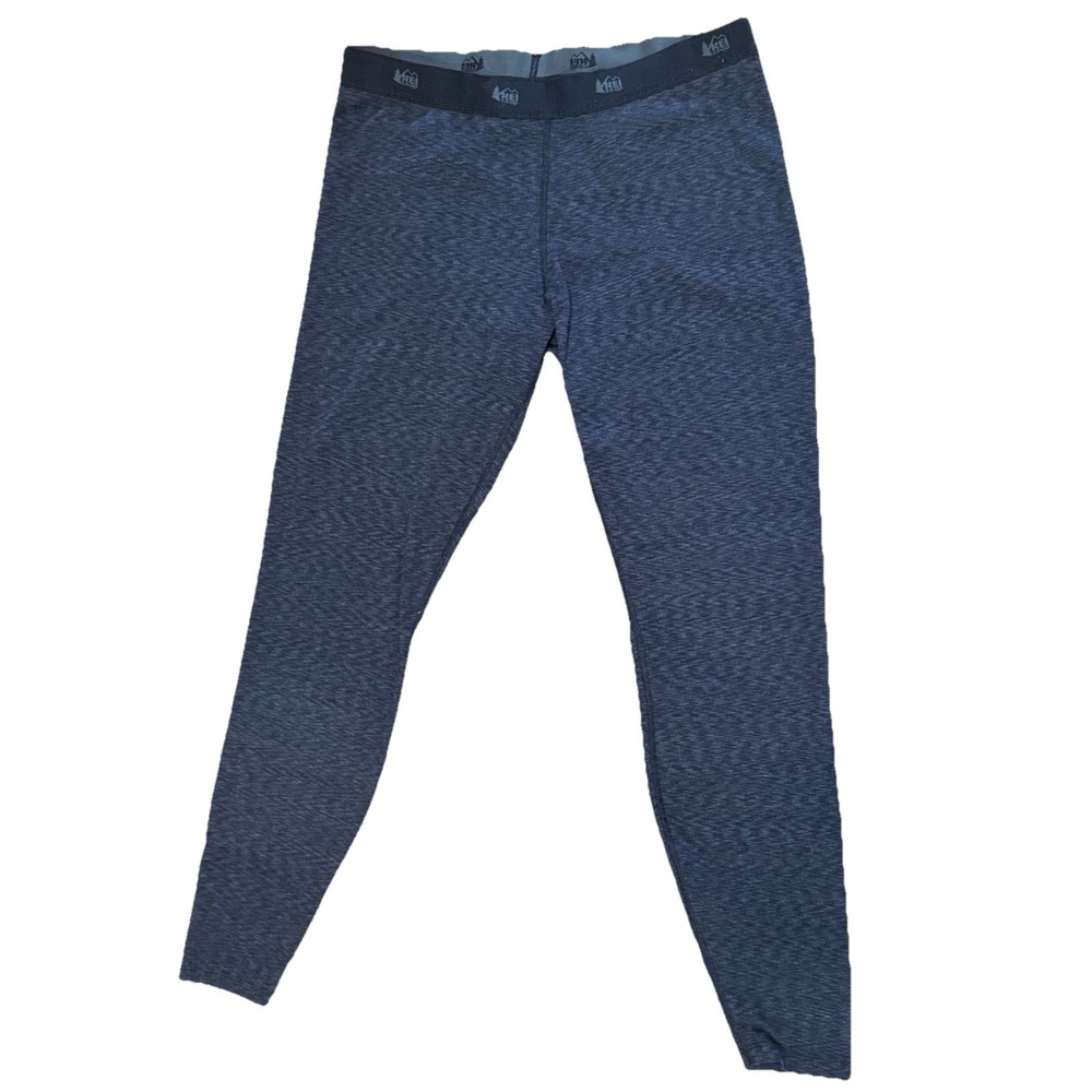 REI Heathered Black Midweight Base Layer Tights Cold Weather Pants Womens Large‎